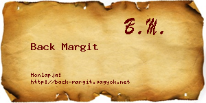 Back Margit névjegykártya