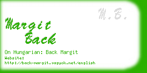 margit back business card